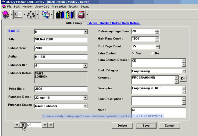 example of library system using visual basic